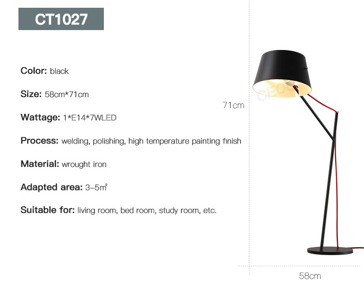 product-CEOU-Black metal steel hotel bedroom bedside table lamp CT1027-img
