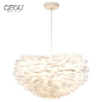 Nordic feather lamp contemporary and contracted bedroom individual character style sweet and romantic white lamps With Good Price-CEOU