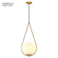 Factory Price Bedside chandelier Nordic light luxury creative balcony lamp spherical dining bar single head small chandelier Supplier-CEOU